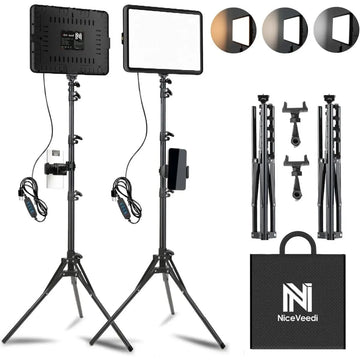 Kit de Iluminación LED con Trípode – Luz Profesional para Fotografía y Video