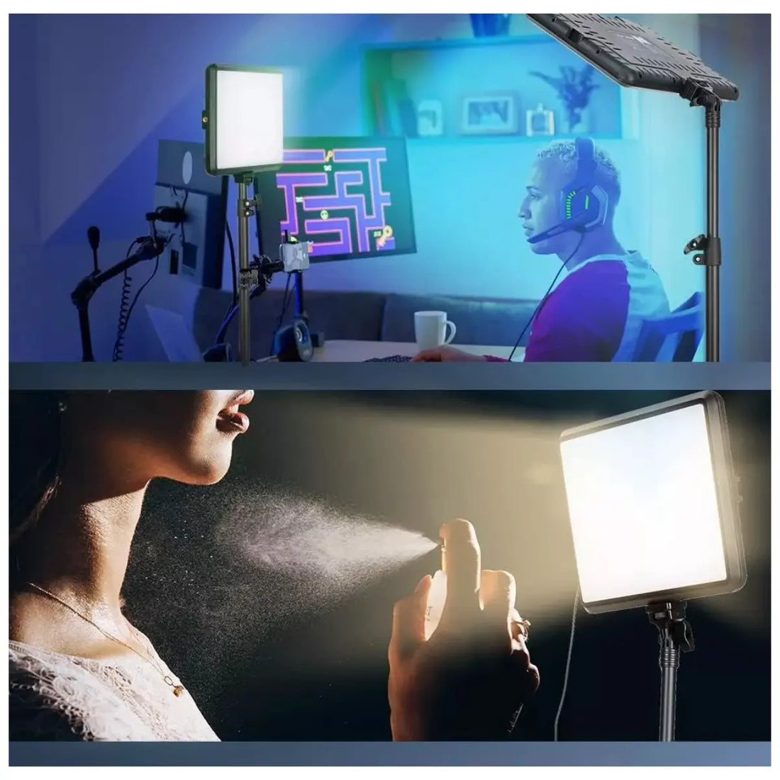 Kit de Iluminación LED con Trípode – Luz Profesional para Fotografía y Video