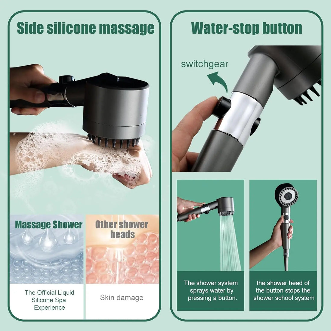 Ducha de Alta Presión Iónica – Ahorra Agua y Aumenta la Potencia del Flujo